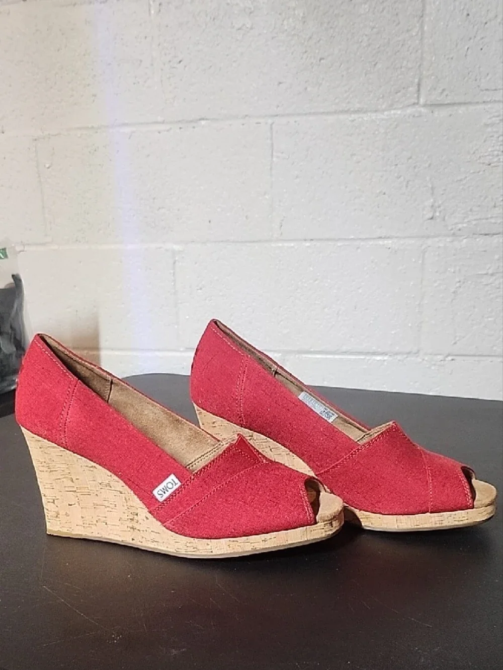 TOMS Womens Classic Wedge Red